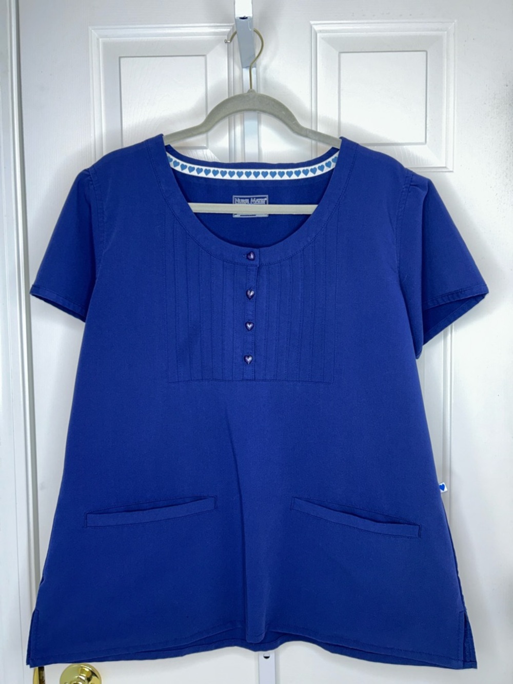 Nurse Mates Cobalt Blue Short Sleeve Medical Scrub Top
